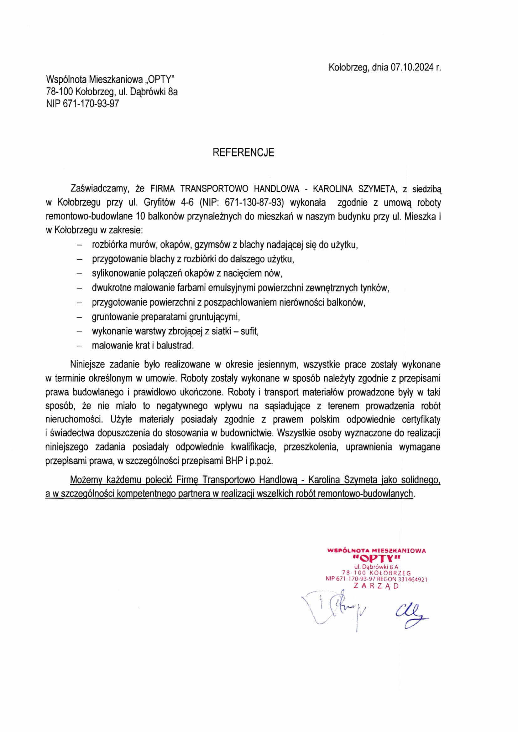 Wspólnota Mieszkaniowa "OPTY"